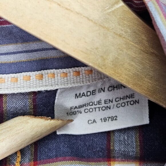 Timberland Button-Down Plaid Shirt Mens Sz XXL 2XL Multicolor Pocket Long Sleeve - Picture 7 of 10